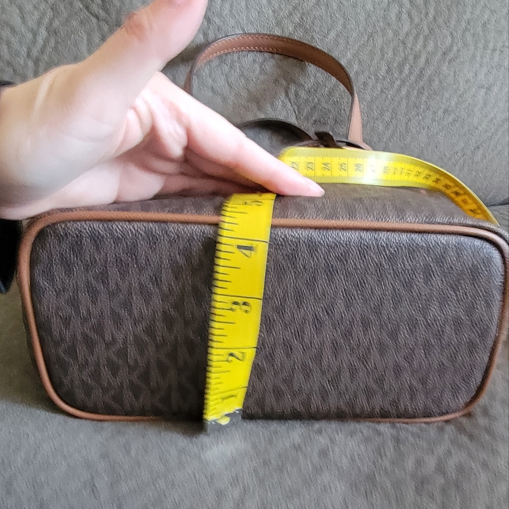 Michael Kors Jet Set Travel Extra-Small Logo Top-Zip Tote Bag in Brown - Picture 11 of 16